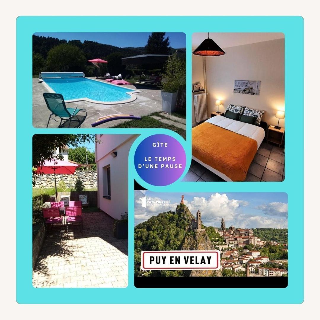 Gite "Le Temps D'Une Pause" Terrasse Et Piscine Coubon Екстер'єр фото